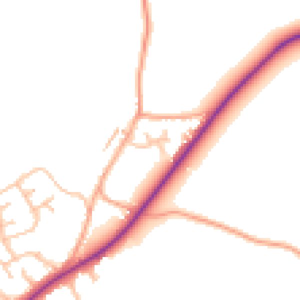 Daytime road noise heatmap for ST9 9HA
