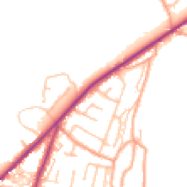 Daytime road noise heatmap for ST9 9NX