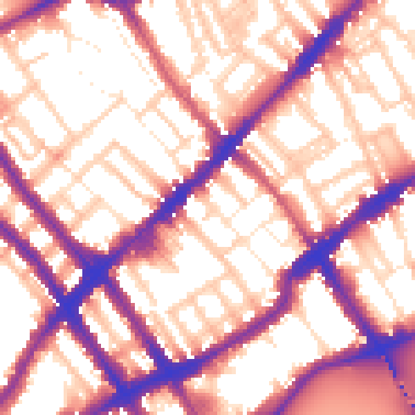 Daytime road noise heatmap for SW10 0AQ