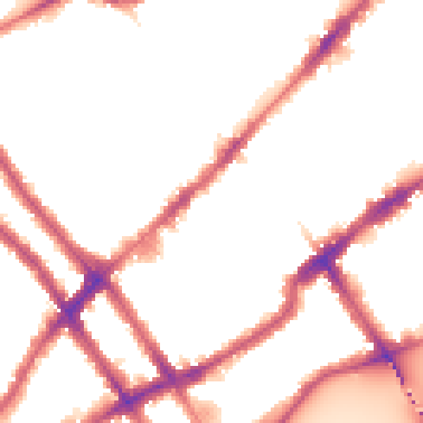 Night-time road noise heatmap for SW10 0AQ