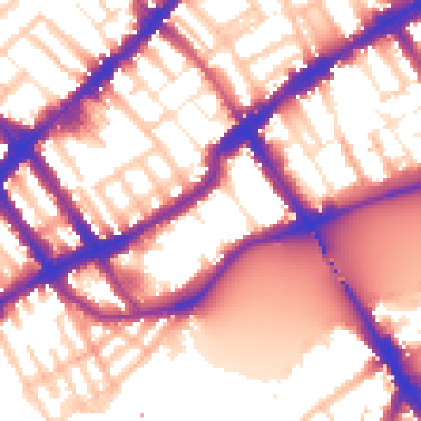 Daytime road noise heatmap for SW10 0BT