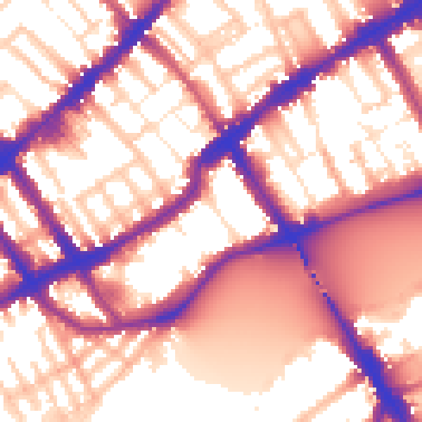Daytime road noise heatmap for SW10 0BU
