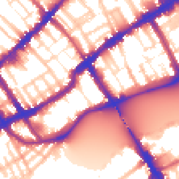Daytime road noise heatmap for SW10 0BY