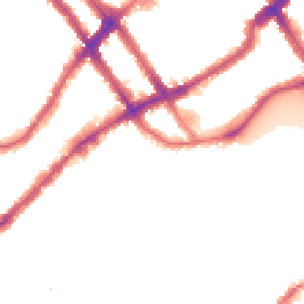Night-time road noise heatmap for SW10 0NX