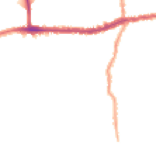 Night-time road noise heatmap for SW14 7AE