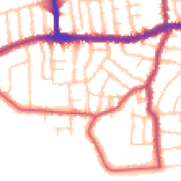 Daytime road noise heatmap for SW14 7AJ