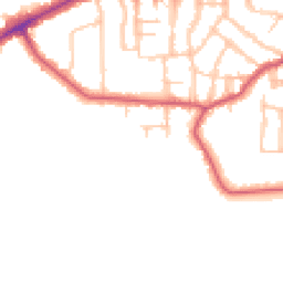 Daytime road noise heatmap for SW14 7AS