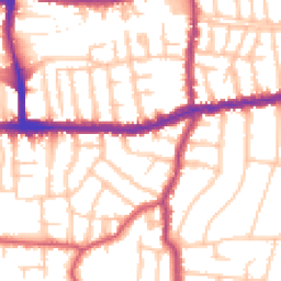 Daytime road noise heatmap for SW14 7AY