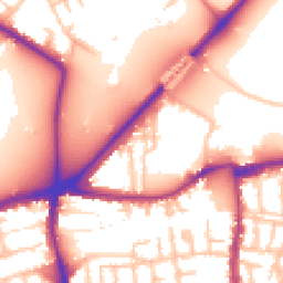 Daytime road noise heatmap for SW14 7BA