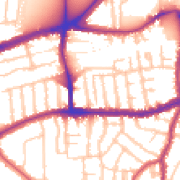 Daytime road noise heatmap for SW14 7BH