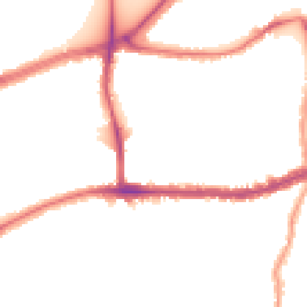 Night-time road noise heatmap for SW14 7BH
