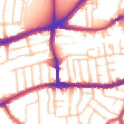Daytime road noise heatmap for SW14 7BL