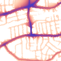 Daytime road noise heatmap for SW14 7BP