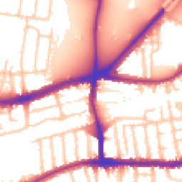 Daytime road noise heatmap for SW14 7BS
