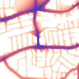 Daytime road noise heatmap for SW14 7BW