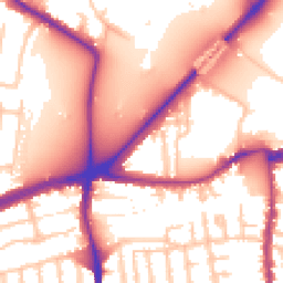 Daytime road noise heatmap for SW14 7BY