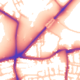 Daytime road noise heatmap for SW14 7DA