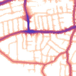 Daytime road noise heatmap for SW14 7DF