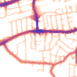 Daytime road noise heatmap for SW14 7DJ