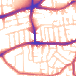Daytime road noise heatmap for SW14 7EU