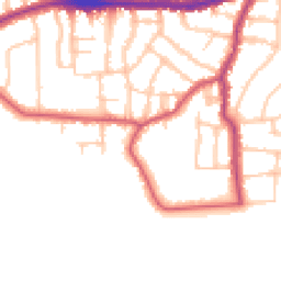 Daytime road noise heatmap for SW14 7EW