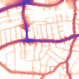Daytime road noise heatmap for SW14 7JU