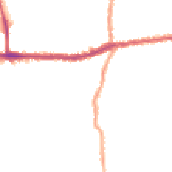 Night-time road noise heatmap for SW14 7NZ