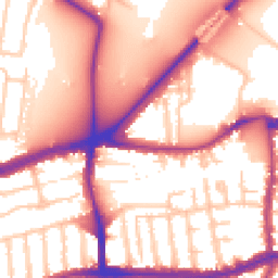 Daytime road noise heatmap for SW14 7RD