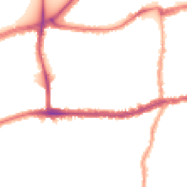 Night-time road noise heatmap for SW14 7RH