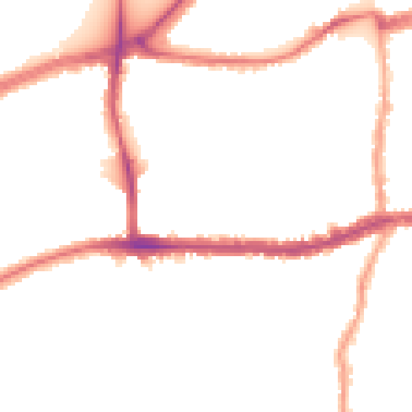 Night-time road noise heatmap for SW14 7RJ
