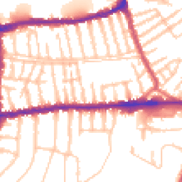 Daytime road noise heatmap for SW14 8BP