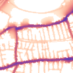Daytime road noise heatmap for SW14 8HA