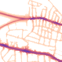 Daytime road noise heatmap for SW15 1BG