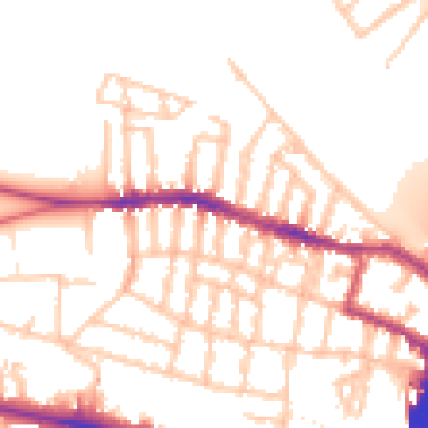 Daytime road noise heatmap for SW15 1DE