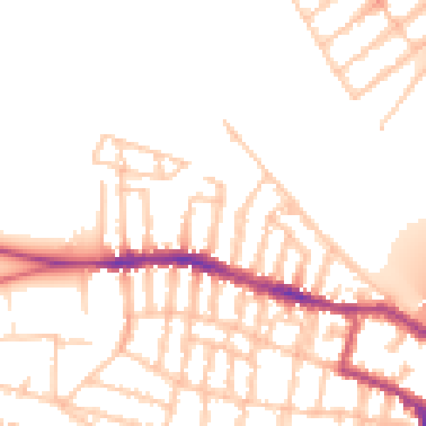 Daytime road noise heatmap for SW15 1LS
