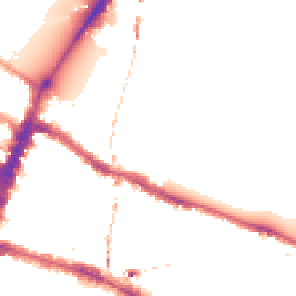 Night-time road noise heatmap for SW15 2NU
