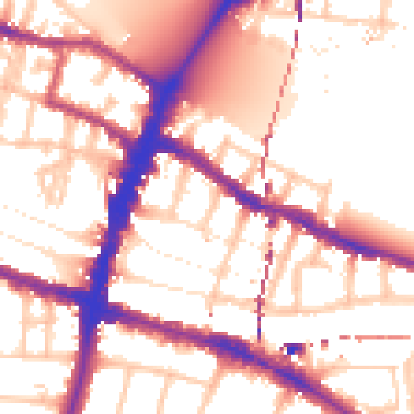 Daytime road noise heatmap for SW15 2PS