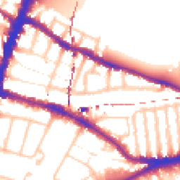 Daytime road noise heatmap for SW15 2QB