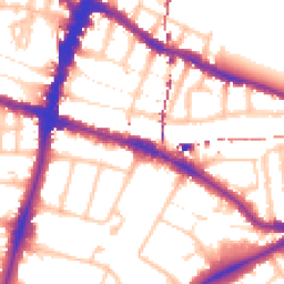 Daytime road noise heatmap for SW15 2SP