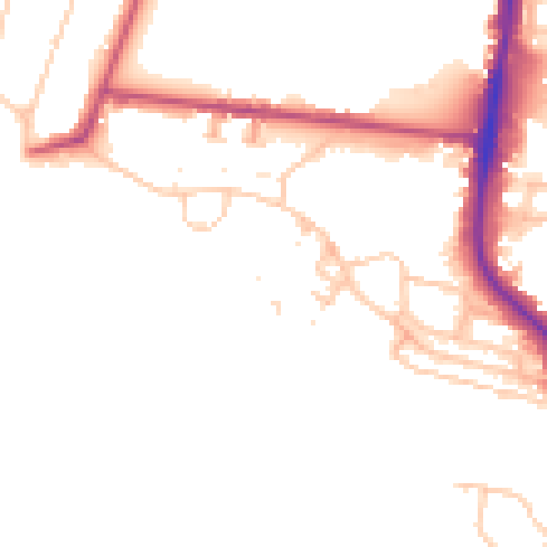 Daytime road noise heatmap for SW15 4EB