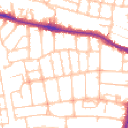 Daytime road noise heatmap for SW15 6LW