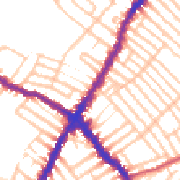 Daytime road noise heatmap for SW17 0DP