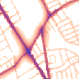 Daytime road noise heatmap for SW17 7HZ