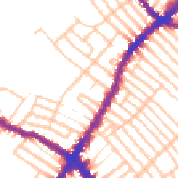 Daytime road noise heatmap for SW17 7NR