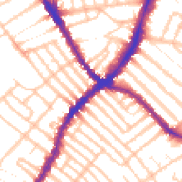 Daytime road noise heatmap for SW17 7PG