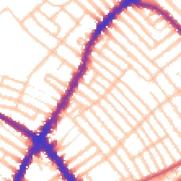 Daytime road noise heatmap for SW17 8PF