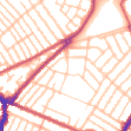 Daytime road noise heatmap for SW17 9BE
