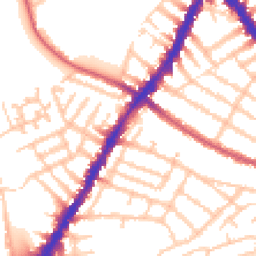 Daytime road noise heatmap for SW17 9DG
