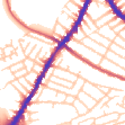 Daytime road noise heatmap for SW17 9DH