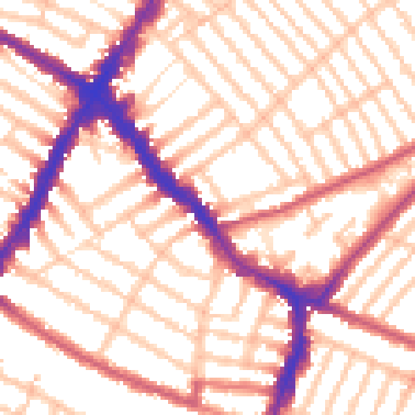 Daytime road noise heatmap for SW17 9PE